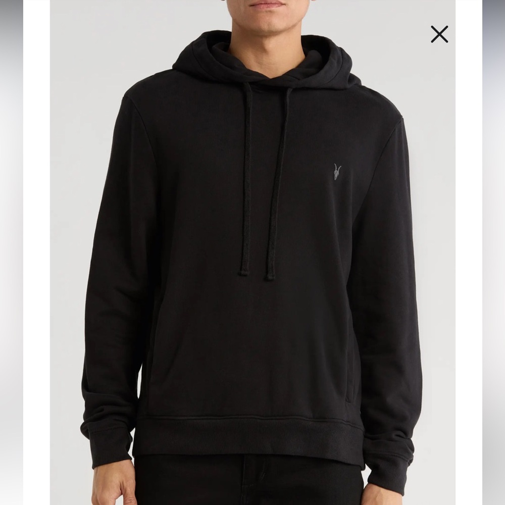 Men’s All Saints Raven Pullover Ramskull Hoodie